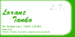 lorant tanko business card